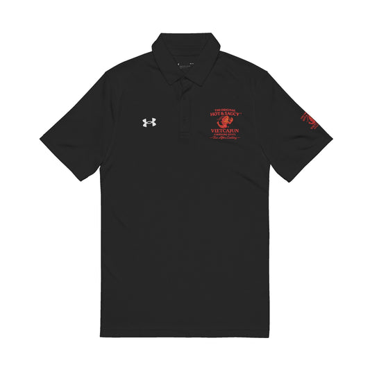 Embroidered White Men's Polo - Hot and Saucy