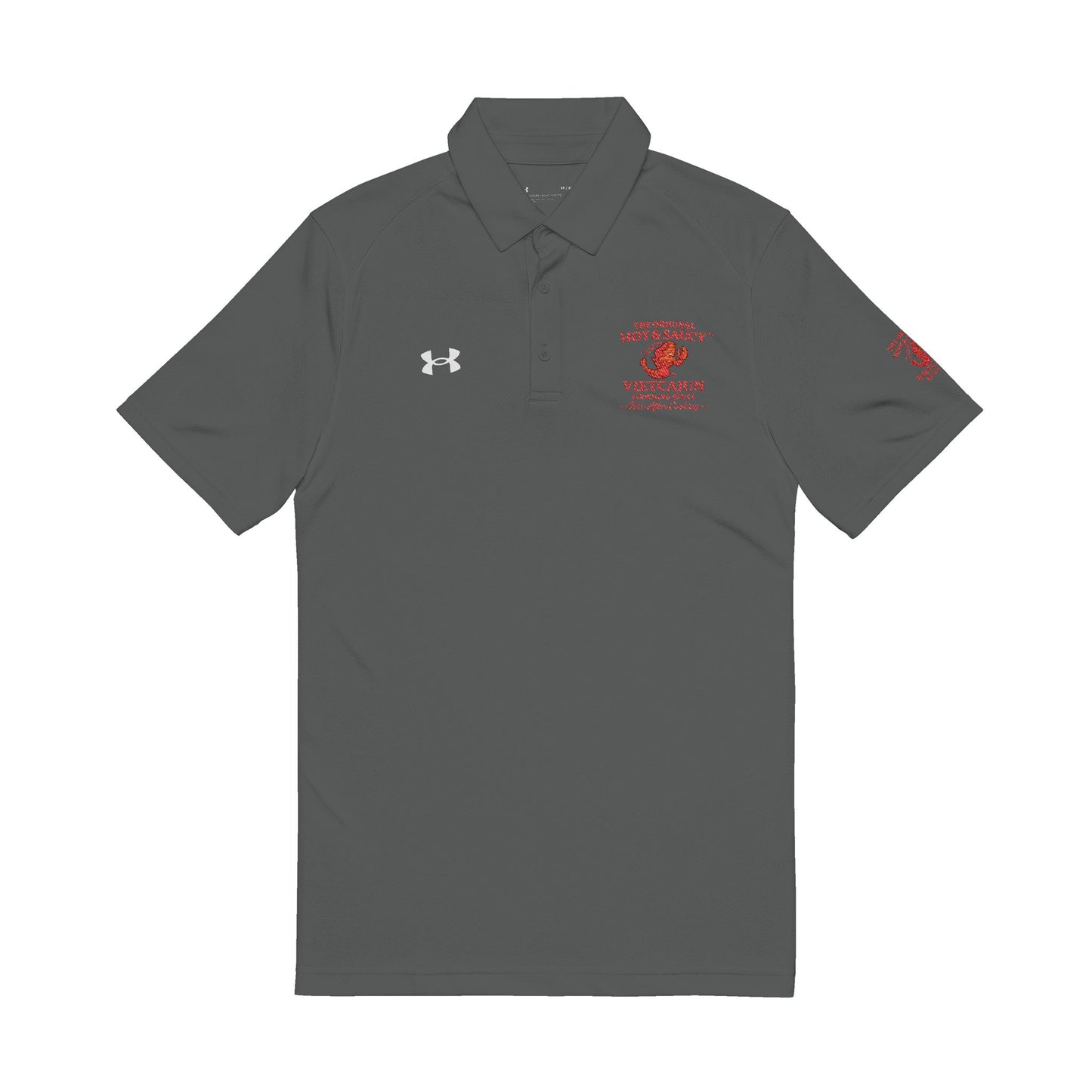 Embroidered White Men's Polo - Hot and Saucy