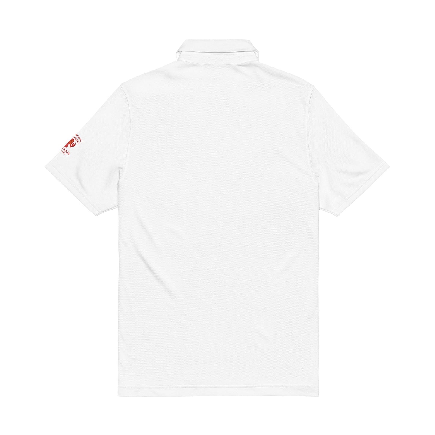 Embroidered White Men's Polo - Hot and Saucy